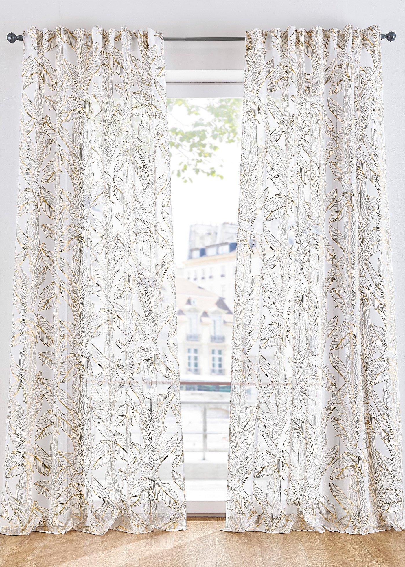 Voilage à imprimé brillant (1 pce.)