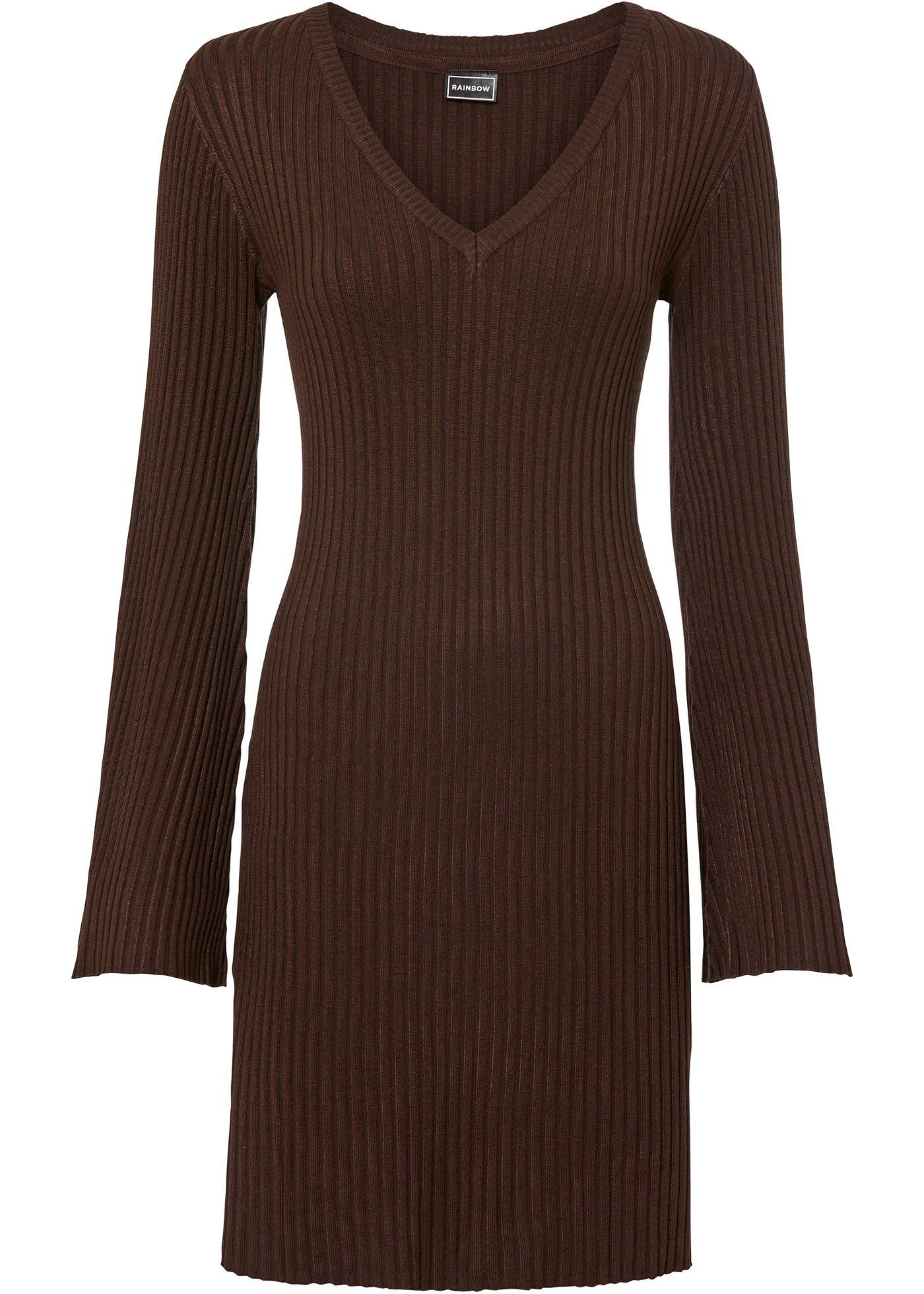 Robe en maille à manches trompette