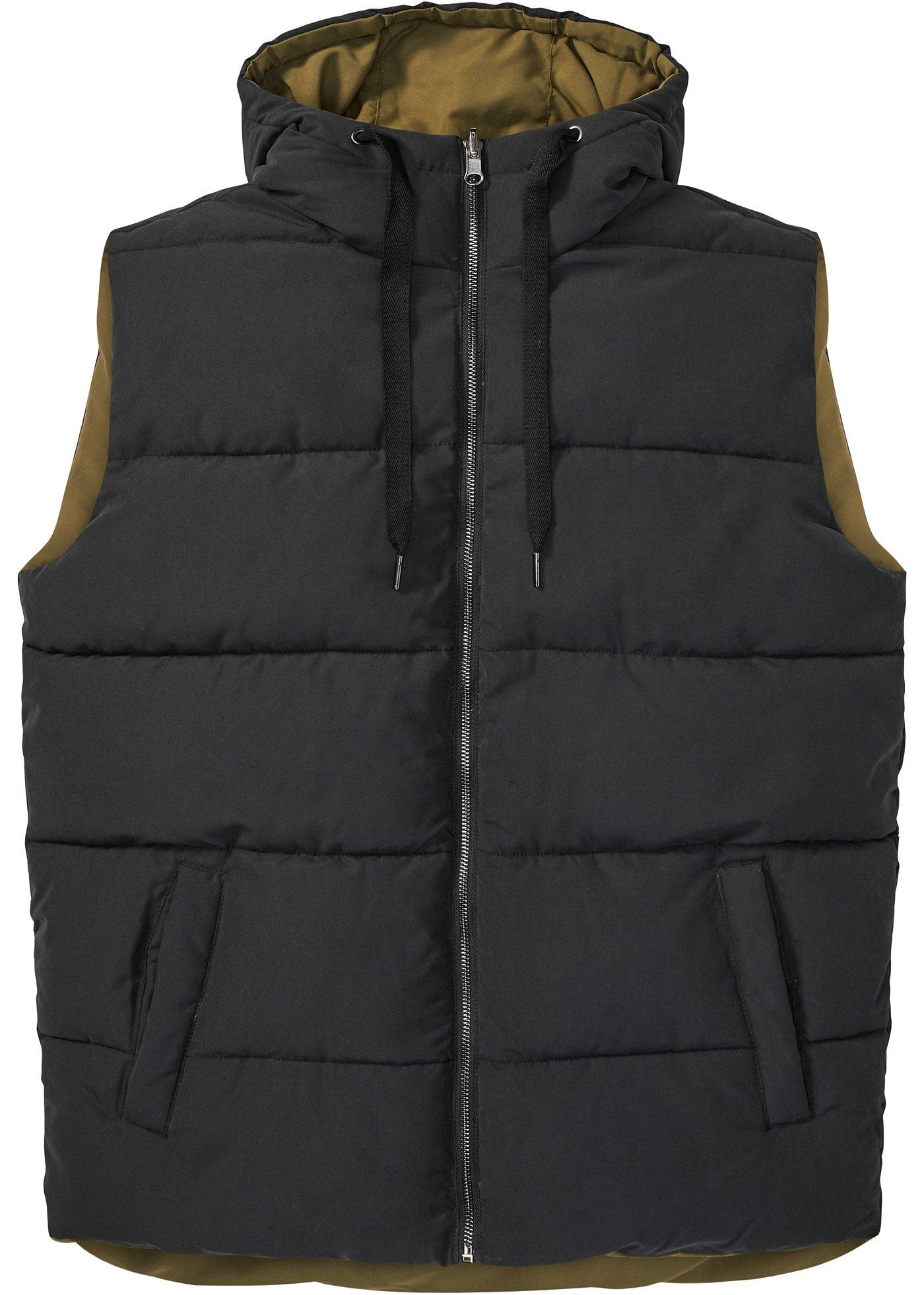 Veste sans manches matelassée réversible avec capuche en polyester recyclé