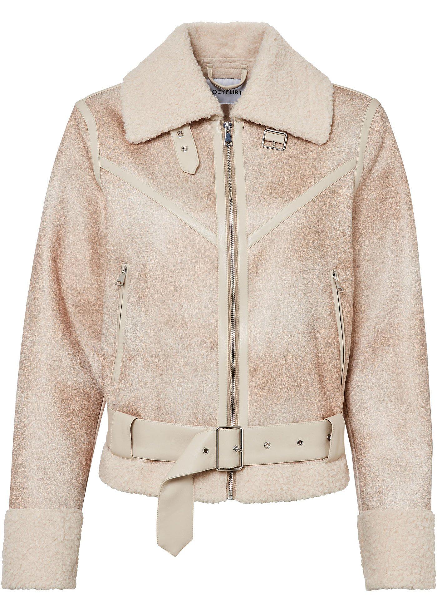 Veste biker avec empiècement synthétique