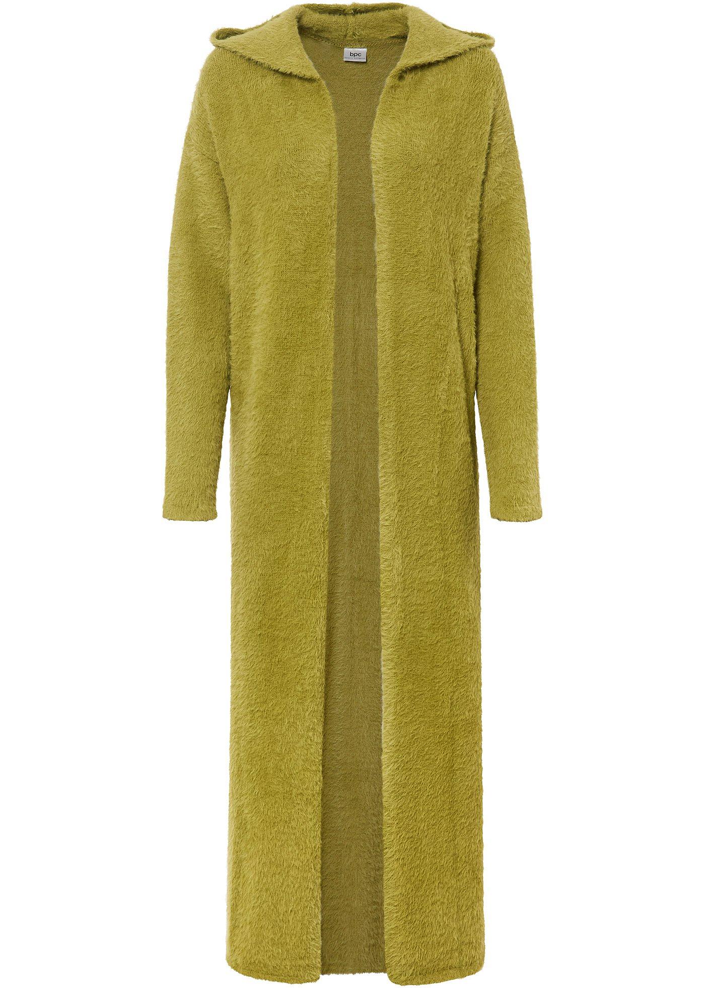 Veste longue en maille en fil duveteux