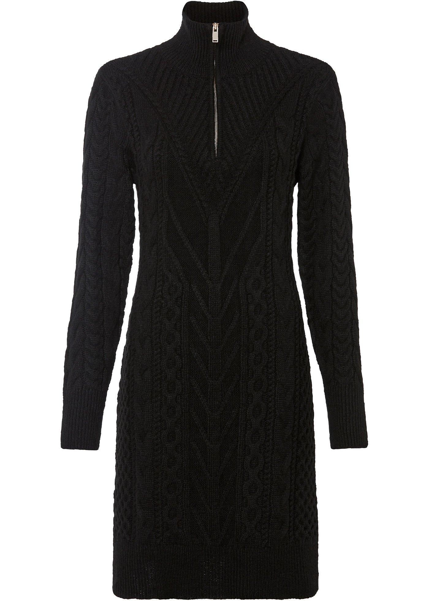 Robe stylée avec superbe zip devant noir