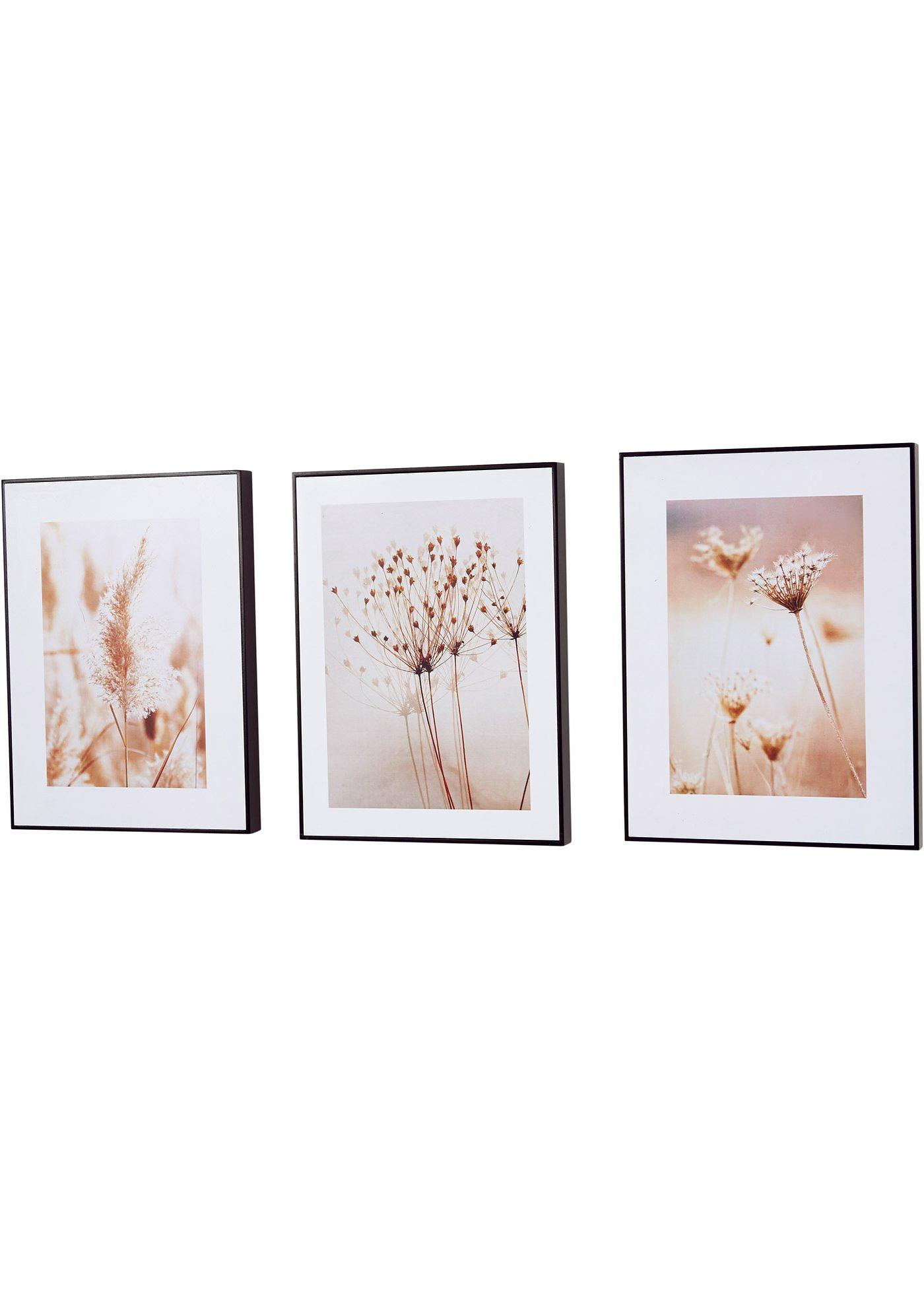 Tableau avec motifs herbacées (Ens. 3 pces.)