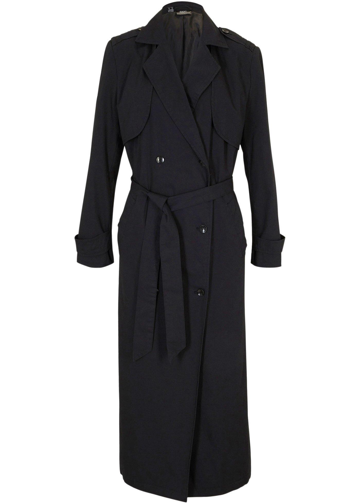 Trench-coat long et ample avec lien à nouer