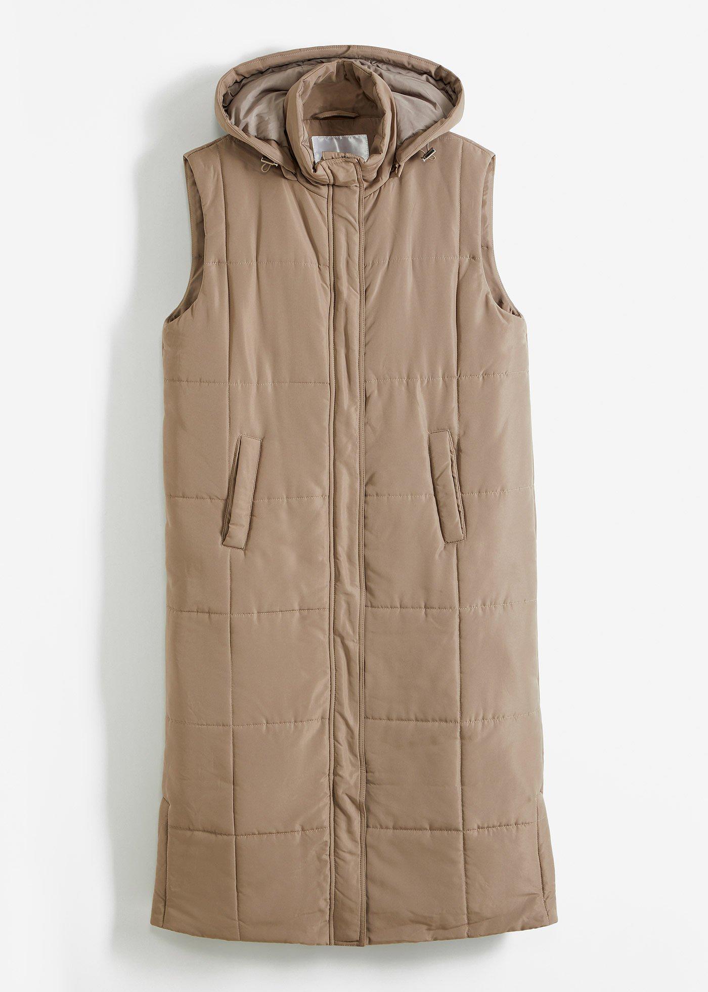 Gilet sans manches bouffant en polyester recyclé coupe longue