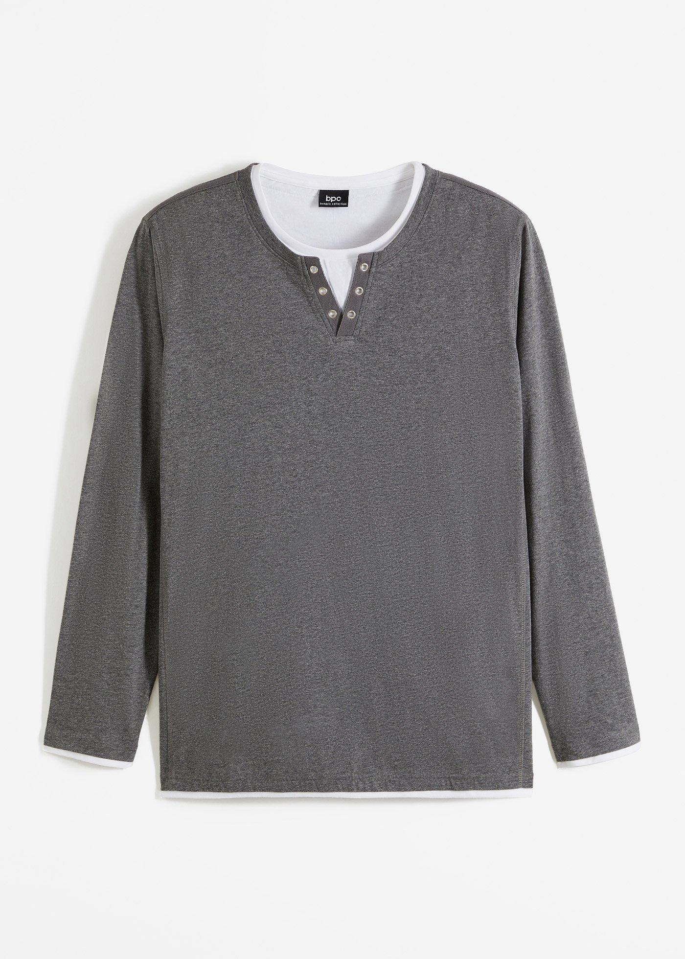 T-shirt manches longues 2 en 1 coupe confort