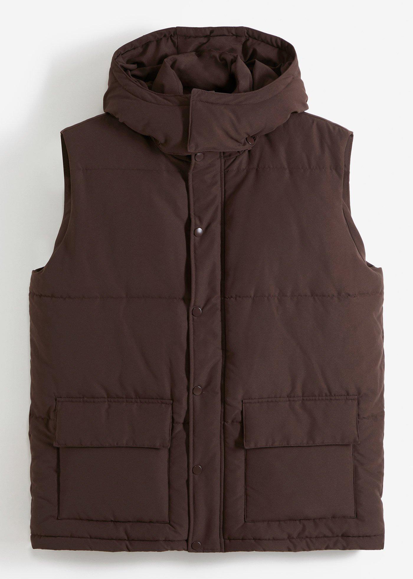 Veste sans manches matelassée avec capuche amovible en polyester recyclé