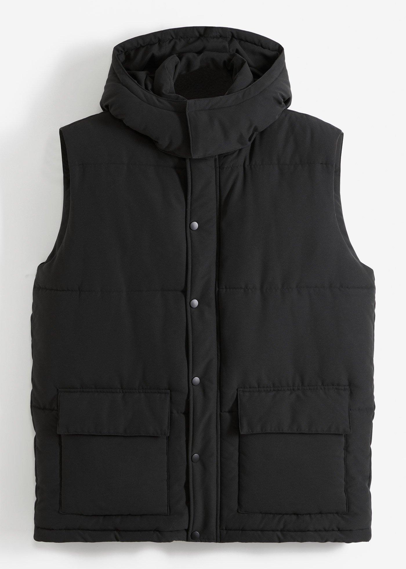 Veste sans manches matelassée avec capuche amovible en polyester recyclé