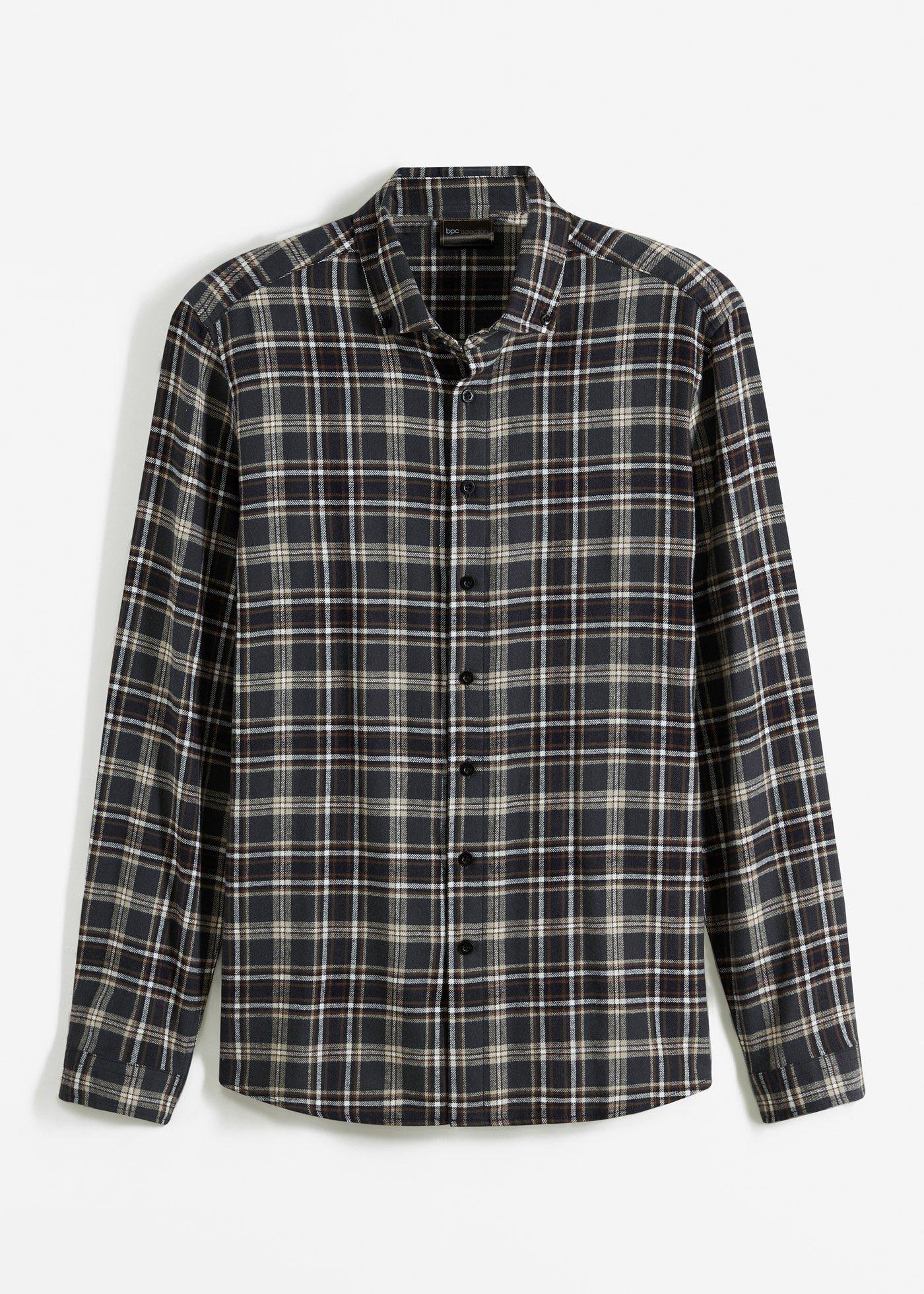 Chemise manches longues en flanelle, Slim Fit