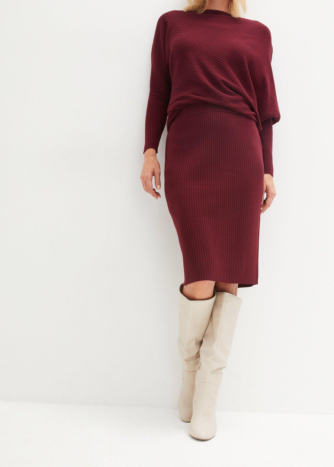 Jupe crayon en maille classique - rouge ?�rable