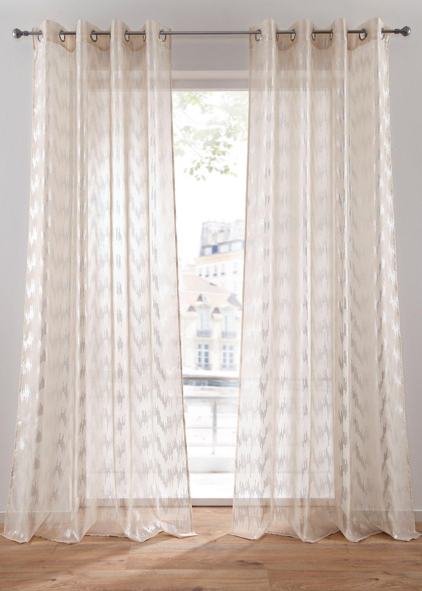 Voilage à imprimé brillant (1 pce.)