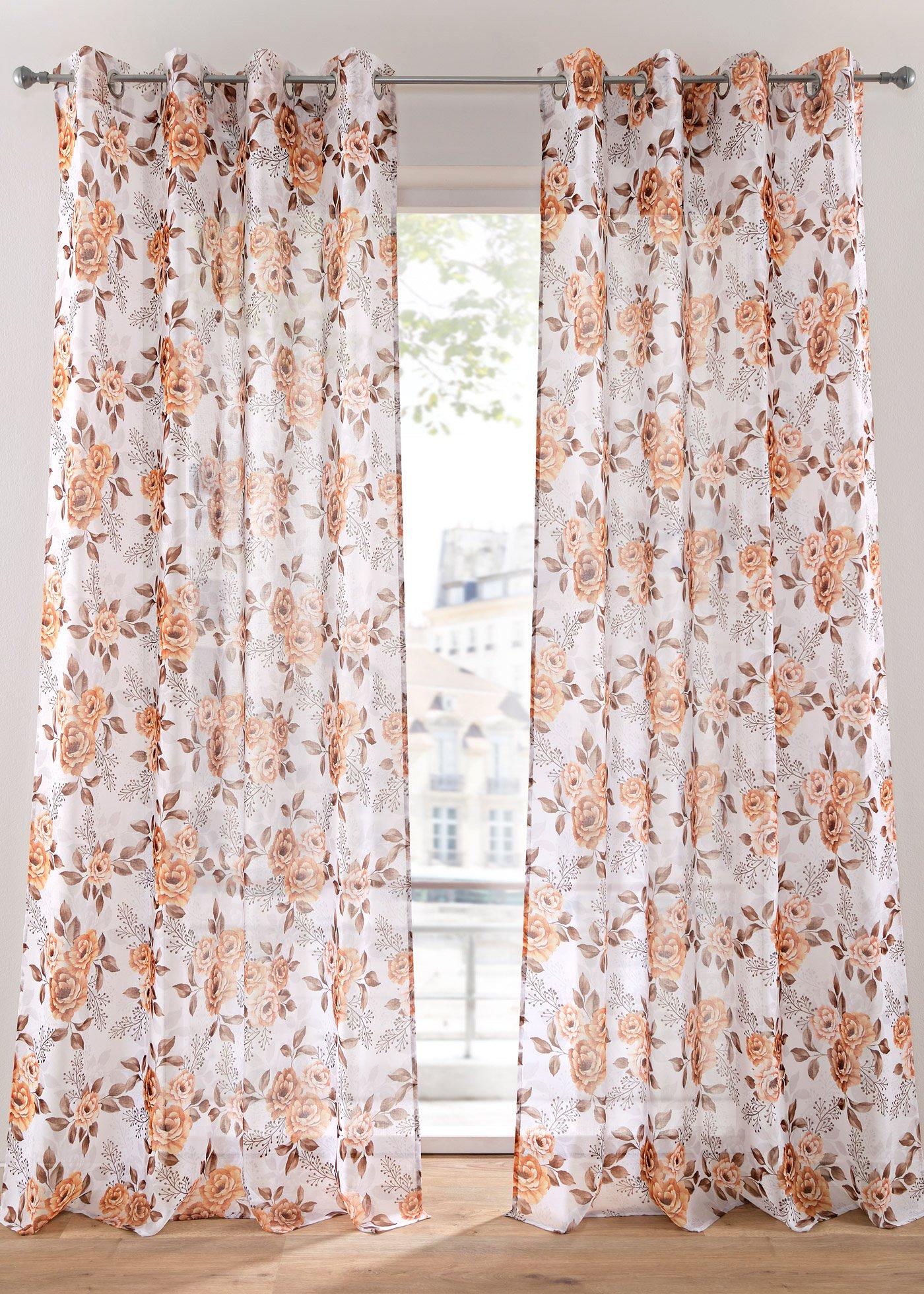 Voilage à imprimé floral (1 pce.)