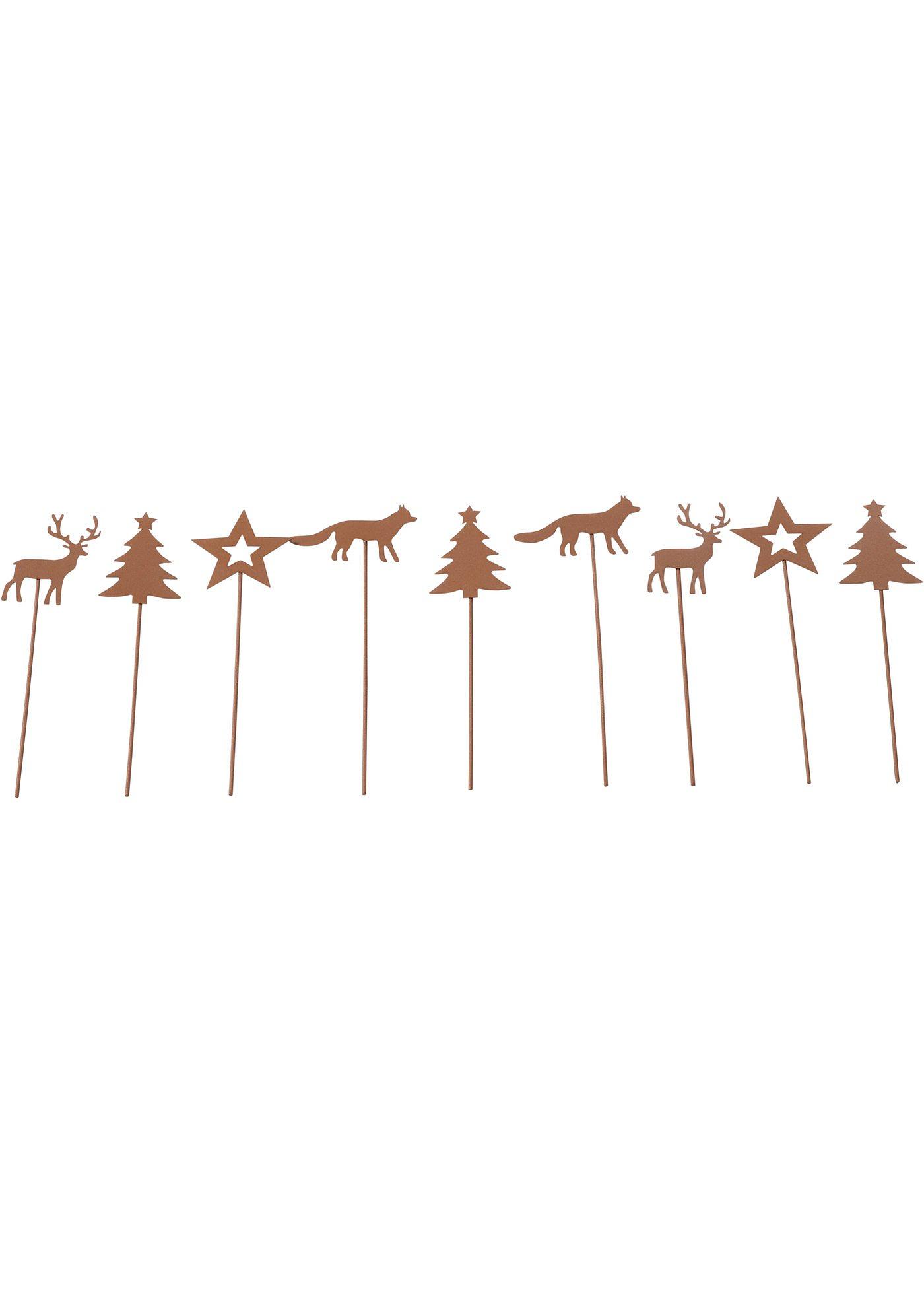 Objet déco piques avec motifs de Noël (Ens. 9 pces.)