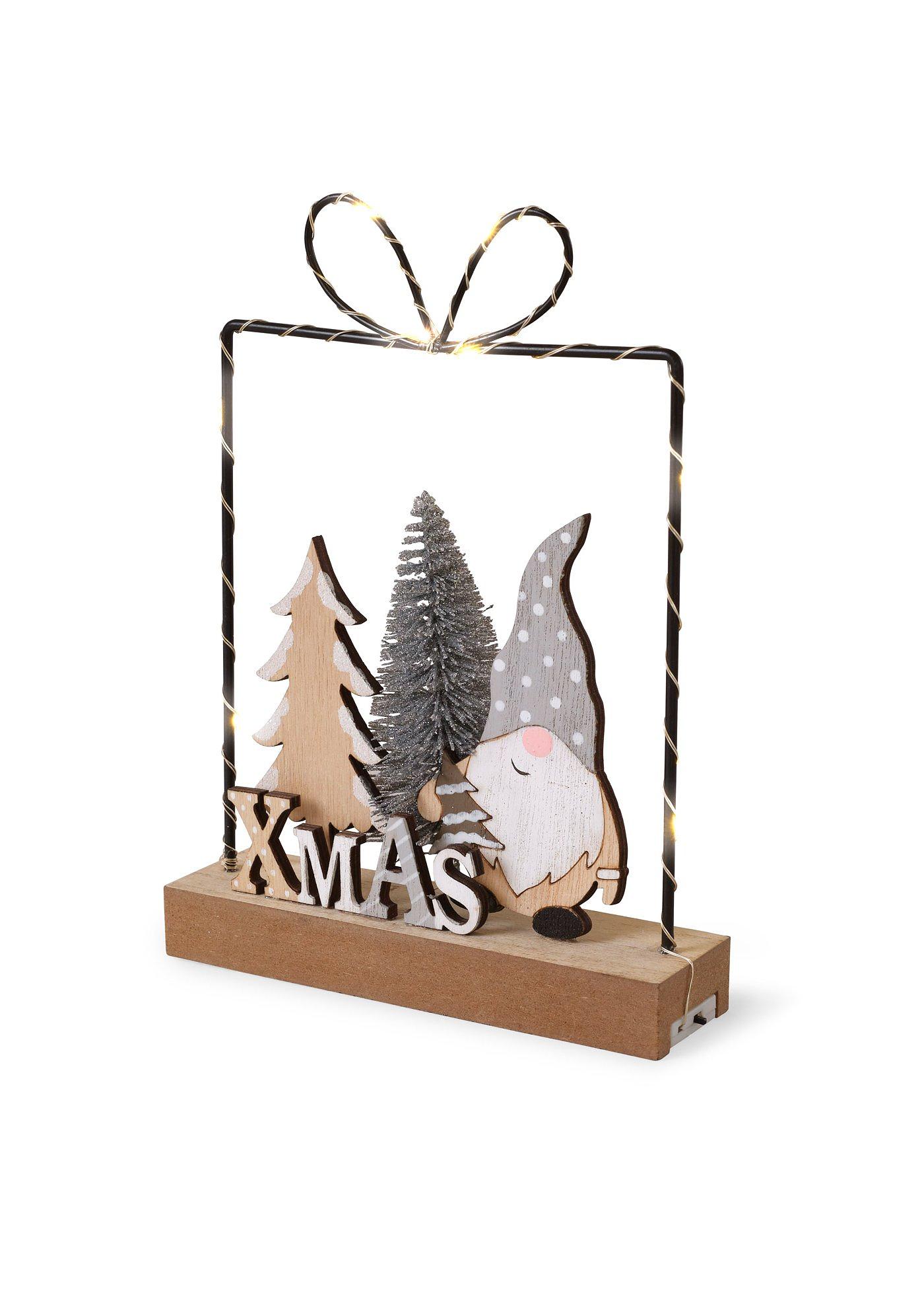 Objet déco LED lutin avec sapin