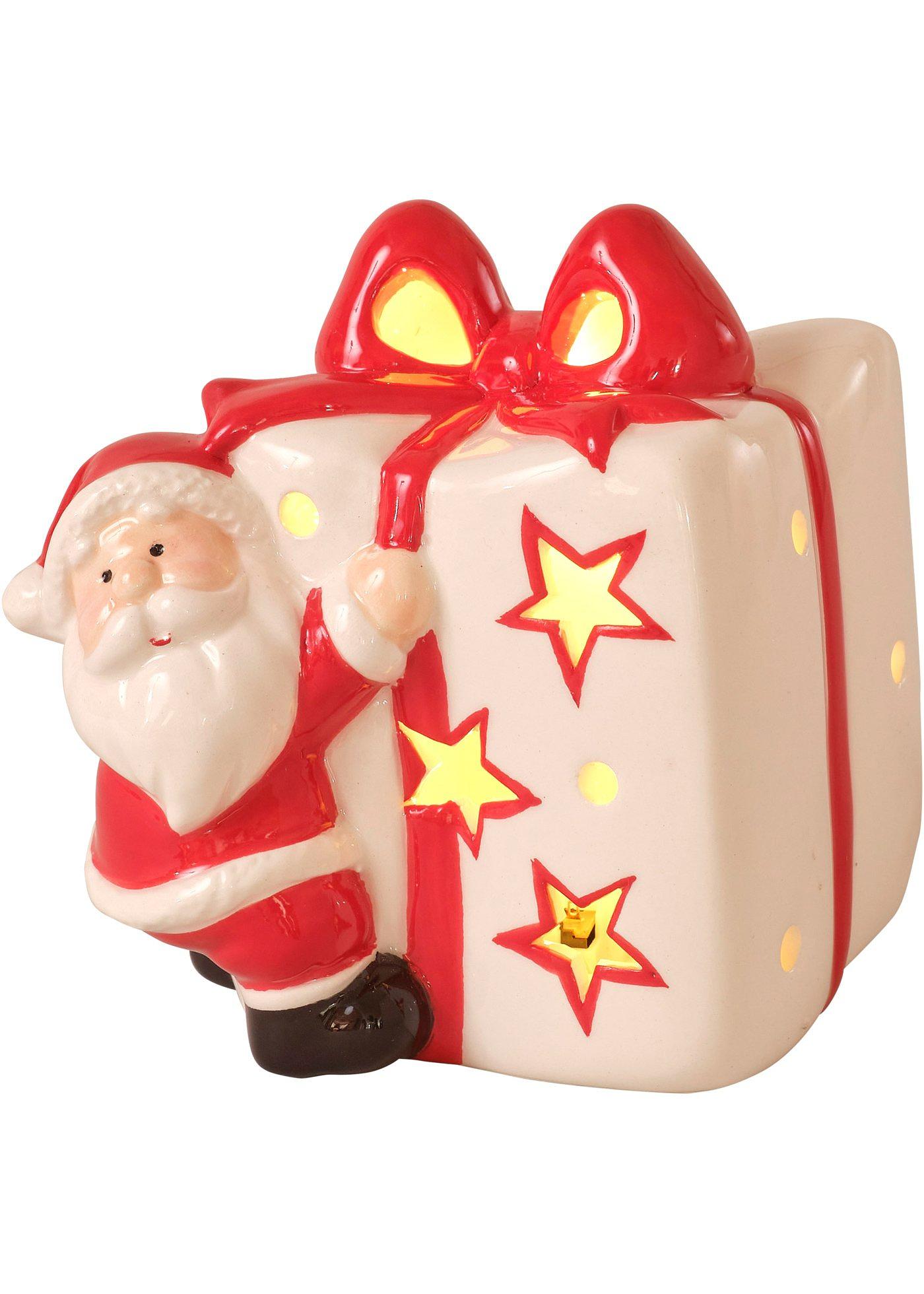 Figurine déco LED Santa avec cadeau