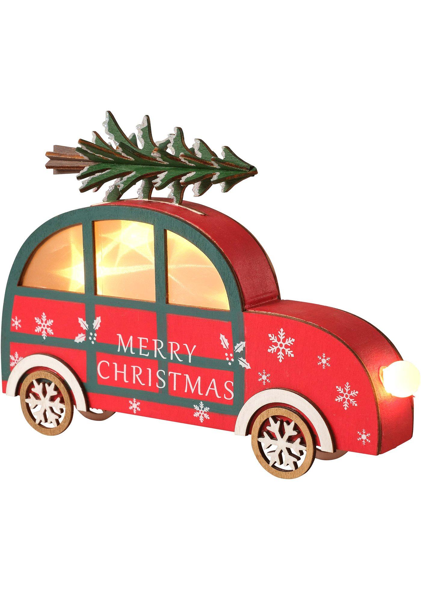 Objet déco LED auto avec sapin