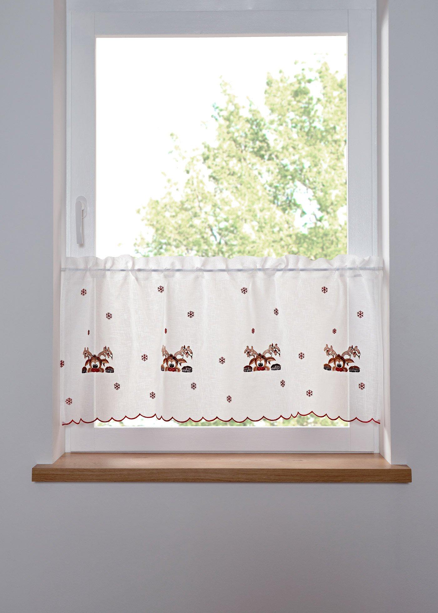 Brise-bise avec rennes brodés