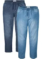 Lot de 2 jeans à taille élastiquée Classic Fit en denim estival, bonprix