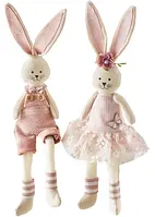 Lot de 2 figurines déco lapins, bonprix