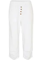 Pantalon 3/4 taille haute et confortable avec lin, bonprix