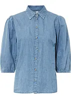 Blouse en jean avec manches bouffantes en coton, bonprix