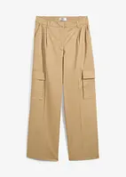 Pantalon cargo Wide Leg à pinces et taille confortable, longueur 7/8, bonprix