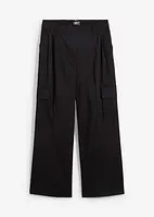 Pantalon cargo Wide Leg à pinces et taille confortable, longueur 7/8, bonprix