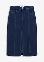 Jupe midi en jean avec fente, bonprix