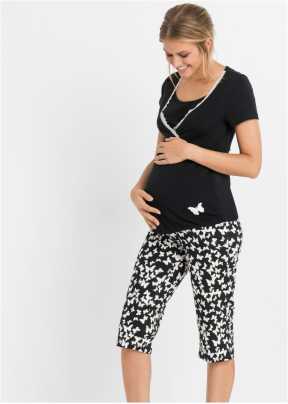 Chemise de nuit de maternité spécial allaitement à rayures grises • Tous en  Pyjama !
