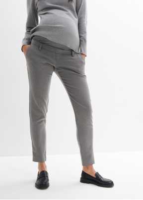 Maternité Pantalon Grossesse Coton Jersey Gris Chiné Taille Haute