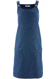 Robe en jean coton avec bretelles de salopette, longueur genou, bonprix