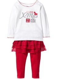 T-shirt et legging tutu de Noël bébé (Ens. 2 pces.) coton bio, bpc bonprix collection