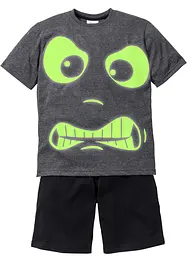 Pyjashort 100% coton (ens. 2 pces) à imprimé phosphorescent, bonprix