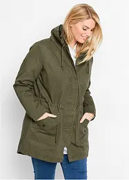 Parka courte en coton à col montant, cintrée, bonprix