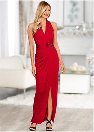 Robe D'Été Bodyflirt Noir Fleurie Rouge - Grande Taille 44 - Manches 3/4 - Occasion Très Bon État