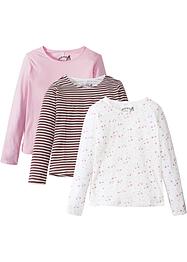 Lot de 3 T-shirts manches longues fille, bpc bonprix collection