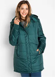 Veste longue matelassée, rembourrée avec col et capuche, bonprix