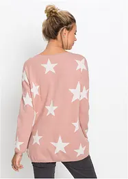 Pull en maille avec imprimé étoiles, bonprix