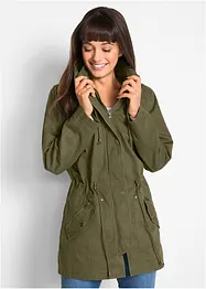 Parka courte en coton avec col montant, cintrée, bonprix