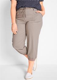 Pantalon en lin 3/4 avec taille confortable, Loose-Fit, bpc bonprix collection