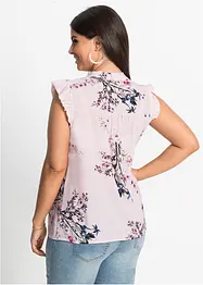 Blouse imprimée sans manches à lavallière, bonprix