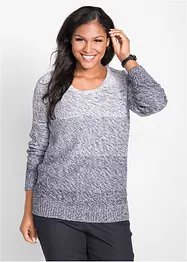 Pull col rond avec dégradé de couleur, manches longues, bonprix