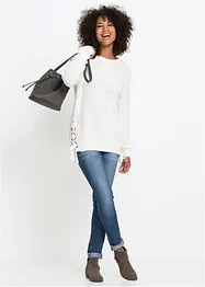 Pull en coton à laçage, oversize, bonprix