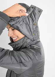 Veste longue matelassée, rembourrée avec col et capuche, bonprix