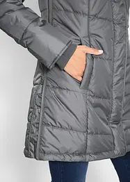 Veste longue matelassée, rembourrée avec col et capuche, bonprix