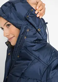 Veste longue matelassée, rembourrée avec col et capuche, bonprix