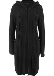 Gilet long en maille à capuche, bpc bonprix collection
