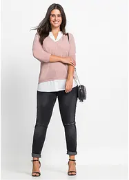 Pull à empiècement chemisier, bonprix