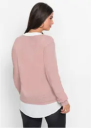 Pull à empiècement chemisier, bonprix