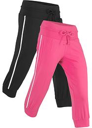 Lot de 2 pantalons de jogging en coton, coupe corsaire, bpc bonprix collection